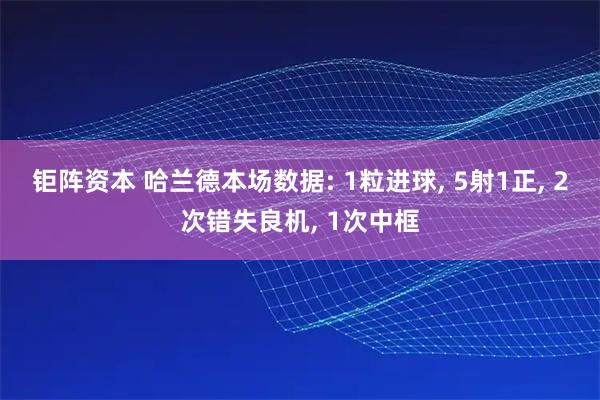 钜阵资本 哈兰德本场数据: 1粒进球, 5射1正, 2次错失良机, 1次中框