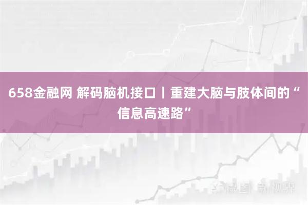 658金融网 解码脑机接口丨重建大脑与肢体间的“信息高速路”